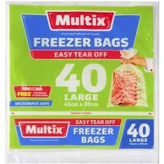 Multix Freezer bags Tear off Large 40Pack