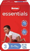 Huggies Essential Nappy Size 3 Crawler 6-11kg 52pk