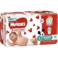 Huggies Essential Nappy Size 1 Newborn to 5kg 28pk