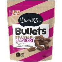 Darrell Lea Milk Chocolate Raspberry Bullets 226gm