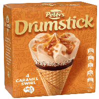 Peters Drumstick Caramel Swirl 4 Pack