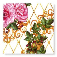 Manor Road Golden Curls & Floral Napkins 20pk - Luncheon