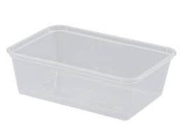 Rectangular Plastic Container Ribbed 1000ml 50pcs