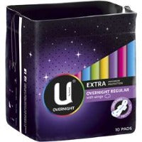 U By Kotex Ultra Thin Overnight Regular 10pk