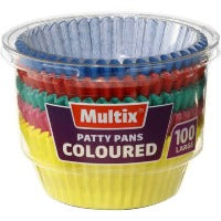 Multix Patty Pans Coloured Large - 100pk